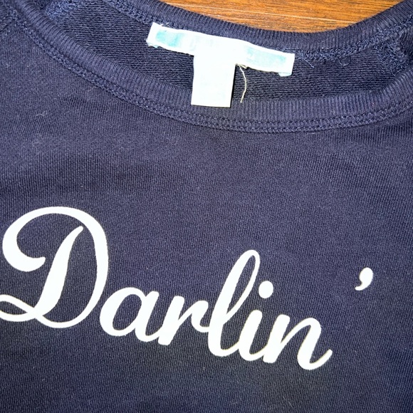 Draper James Navy Blue White Darlin Pullover Sweatshirt Small S - Picture 2 of 2
